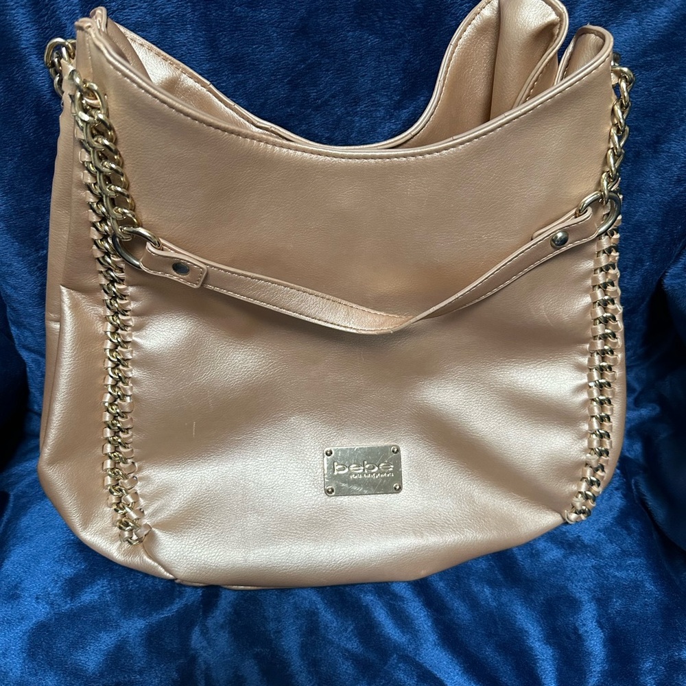 Bebe Metallic Gold Chain Shoulder Bag